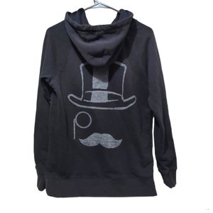Rich Uncle Pennybags Monopoly Man Hoodie by Junk Food Faded Black Men's Size Sm